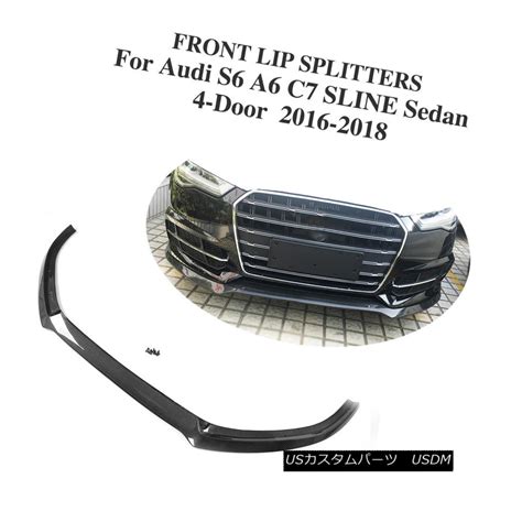 【楽天市場】エアロパーツ Carbon Fiber Front Bumper Lip Bodykit For Audi S6 A6 C7