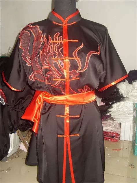 Size customized Red Dragon embroidery silk tai chi clothing taiji clothes, martial arts ...