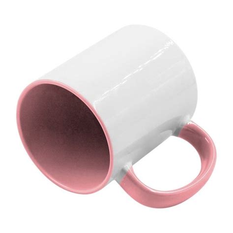 Taza Con Interior y Asa De Color Para Sublimación Rosa