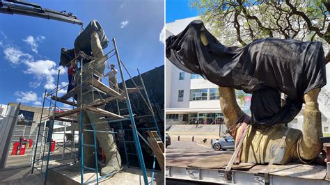 Las Imágenes Del Traslado De La Estatua De Marcelo Gallardo Al