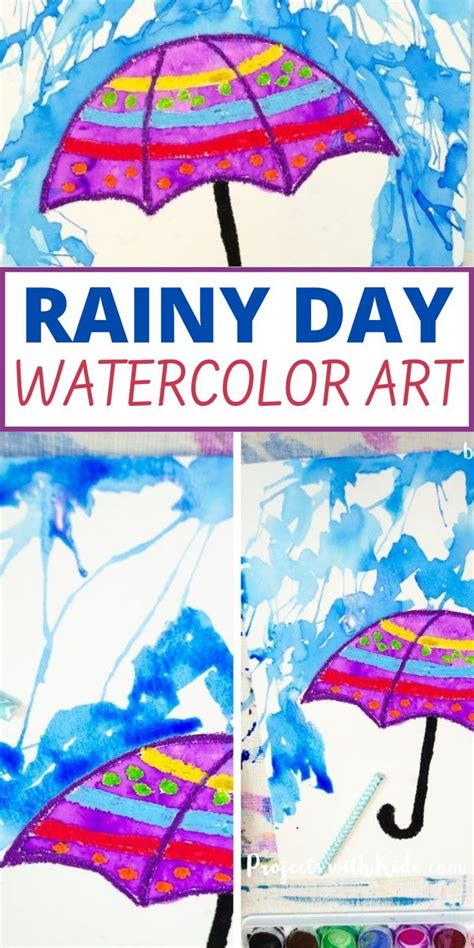 Rain Day Watercolor Art Project For Kids