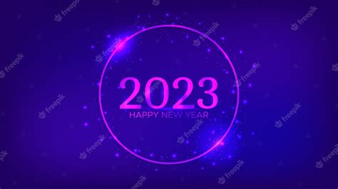 Premium Vector 2023 Happy New Year Neon Background