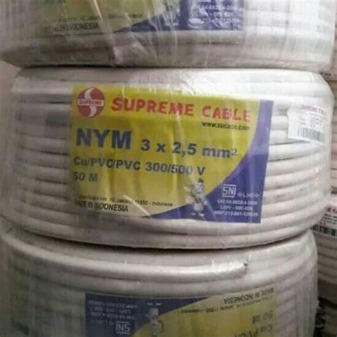 Jual Kabel Listrik Supreme NYM 3x2 5mm 50 Meter Kabel Supreme 3 X 2 5