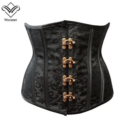 Wechery Steampunk Vintage Corset Gothic Underbust Corsets And Bustiers