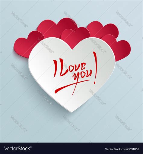 I Love You Valentines Day Greeting Card Vector Image