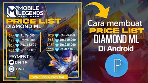 Cara Membuat Price List Diamond ML Di Android Desain Kekinian