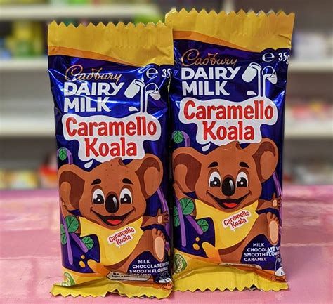 2x Australian Cadbury S Caramello Koala Chocolate Bars 35g Each