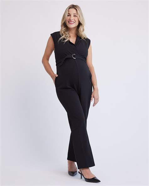 Black Sleeveless V Neck Jumpsuit Thyme Maternity Rwandco