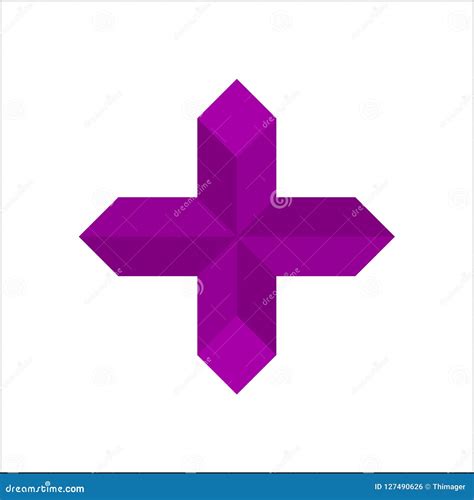 Purple Cross Symbol on White Background. Stock Illustration ...