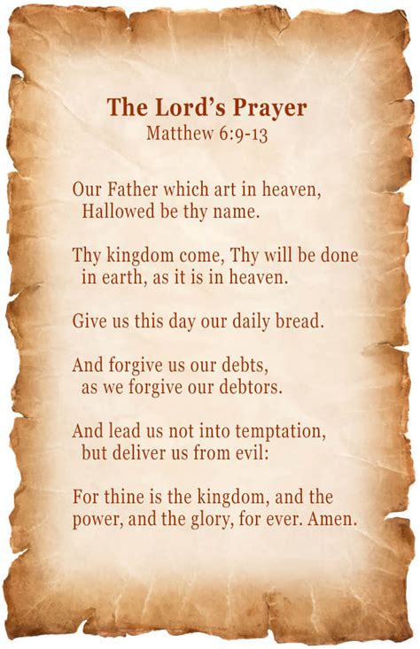 The Lord's Prayer Niv Printable