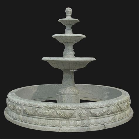 Green Stone Pedestal 3 Tier Fountain Fnt063 China Fountain And