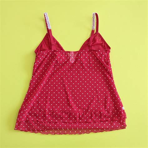 Lingerie Cami Top Brand Intimo Sheer Red Mesh With Depop