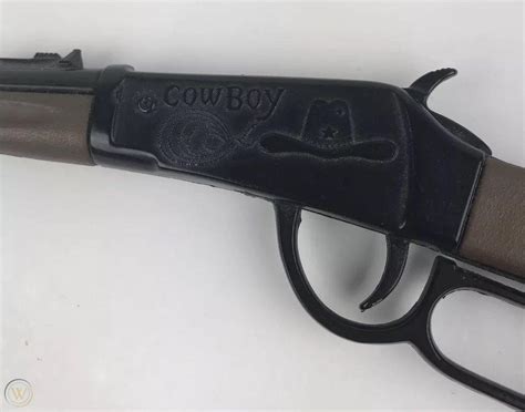 Vtg Lever Action Toy Cap Gun Rifle 11 Long Cowboy Black Brown Rifle