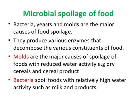 Food spoilage, microbiology