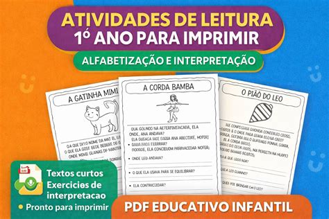 Atividade De Leitura 1 Ano Para Imprimir - Atividades de Leitura 1º Ano para Imprimir | Alfabetização com ...