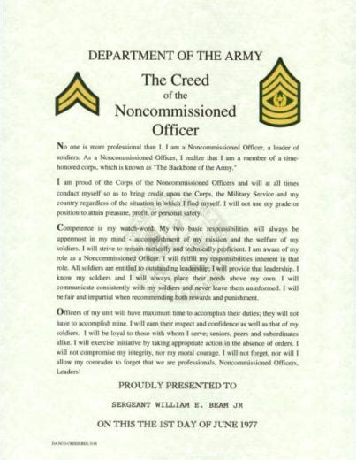 🔥 Free Download Army Nco Creed By Christopher By Mbecker33