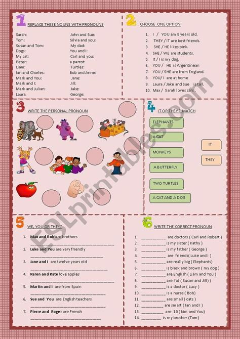 Personal Pronouns Esl Worksheet By Vampire Girl 22