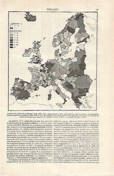 Lamina Espasa Mapa De La Poblacion De Europa Von