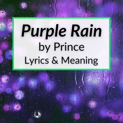 "Purple Rain" Lyrics & Meaning (Prince And The Revolution) | Purple ...