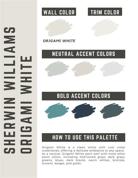 Origami White Sherwin Williams Whole Home Color Palette Interior Paint