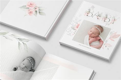 Floral Girls Baby Photo Album Psd Stationery Templates Creative Market