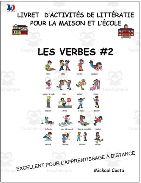 Livret dactivités de littératie et vocabulaire les verbes volume 2