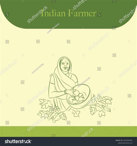 Indian Farmer Line Drawing Vector Illustrations Stock Vector Royalty Free 2219397847