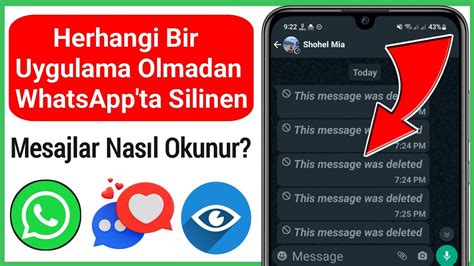 Herhangi Bir Uygulama Olmadan Whatsapp Silinen Mesajlar Nas L Okunur