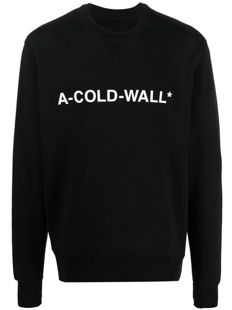 A Cold Wall Logo Print Crew Neck Sweatshirt Black Farfetch Au