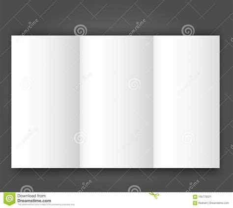 Blank Tri Fold Brochure Mock Up Portrait Cover Stock Vector