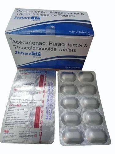 Jkflam Tp Aceclofenac Paracetamol Thiocolchicoside Tab Mg At Rs