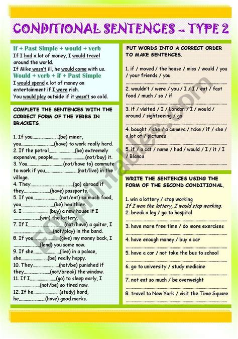 Conditional Sentences Type 2 Esl Worksheet By Ania Z