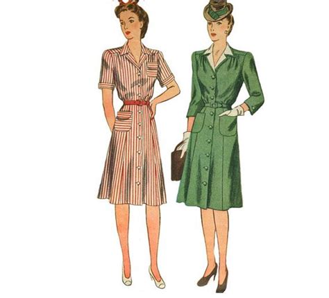 S Shirtwaist Dress Pattern Simplicity Gathered Yoke Etsy