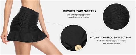 Amazon Hilor Women S Skirted Bikini Bottom High Waisted Swim Bottom Shirred Ruffle Swim