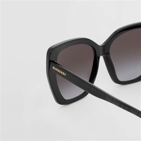 Check Cat Eye Frame Sunglasses In Black Women Burberry® Official