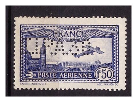 France 1930 Avion Survolant Marseille Perforé E I P A 30 pour l