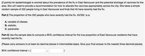 Solved Points An Epidemiologist Is Worried About The Chegg