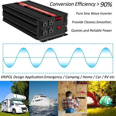 Kripol Watt Pure Sine Wave Inverter V Dc To V Ac Car Power