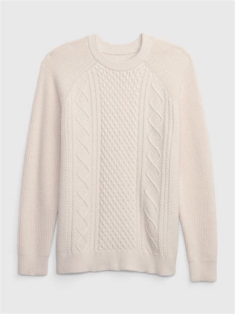 Cable Knit Crewneck Sweater Gap