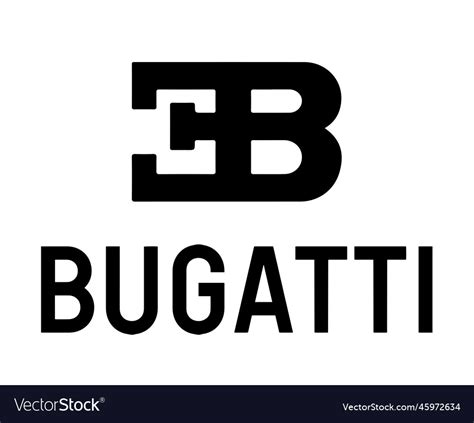 Bugatti brand symbol logo name white design Vector Image