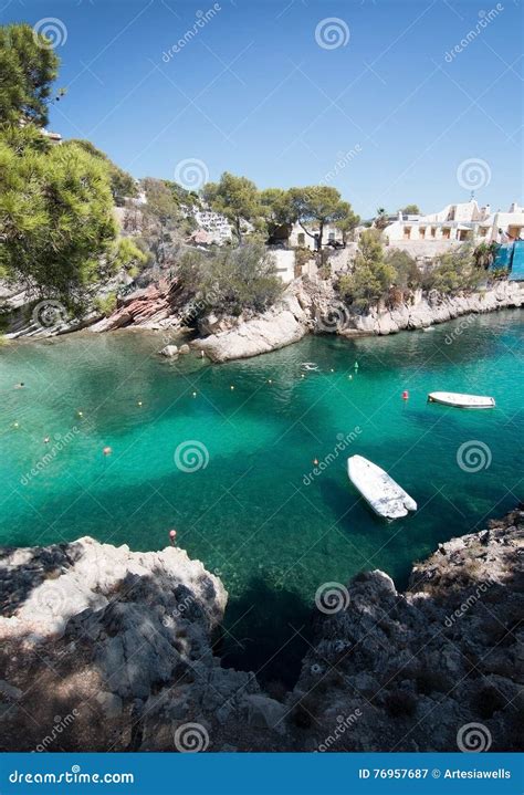 Cala Fornells Beach Editorial Photography Image Of People 76957687