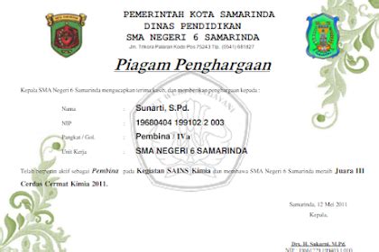 Detail Contoh Format Piagam Penghargaan Juara Kelas Koleksi Nomer