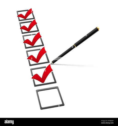 Checklist With Pen Vector Illustration On White Background Stock Vector