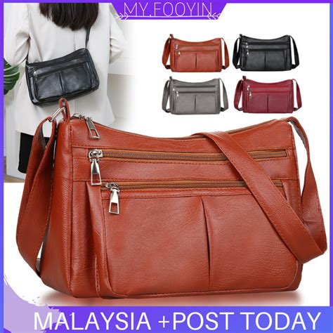 N292 READY STOCK MYFOOYIN Woman Sling Shoulder Bag Tote PU Leather Bag