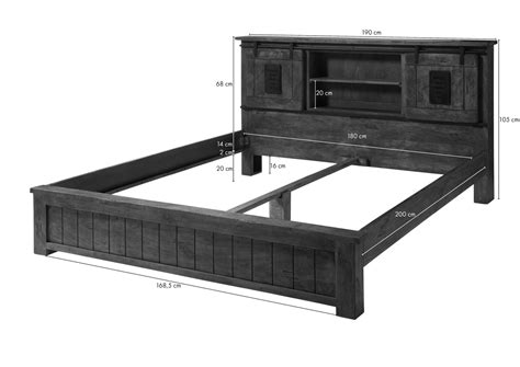 Lit Double X Manguier Laqu Bois Naturel Railway