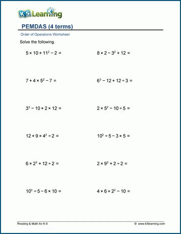 Pemdas Rule Worksheet Off Vsyamebel Shop