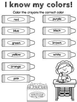 Learning Colors Free Resource Color The Crayons Learning Colors