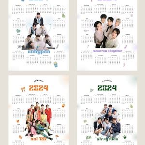 CUSTOM 2024 Kpop Calendar, you Choose Photos Kpop Table Calendar, Wall ...