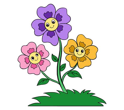 Colorful Flower Easy Drawing | Best Flower Site