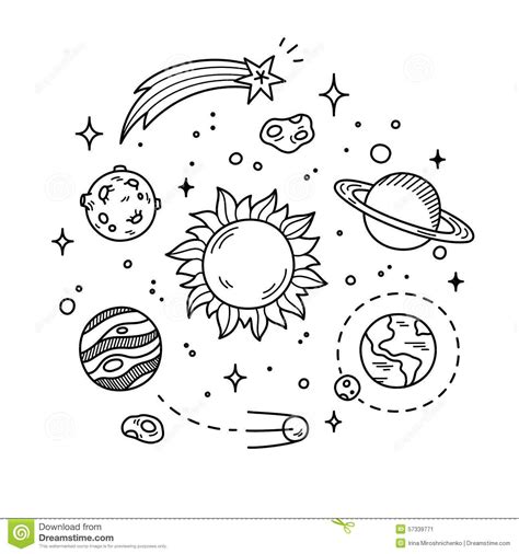 Space Doodle Illustration Stock Vector Image 57339771 Space